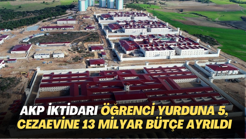 AKP iktidarı öğrenci yurduna 5, cezaevine 13 milyar bütçe ayrıldı