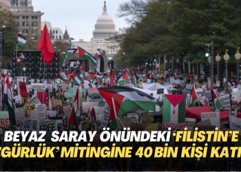 Beyaz Saray önündeki ‘Filistin’e özgürlük’ mitingine 40 bin kişi katıldı