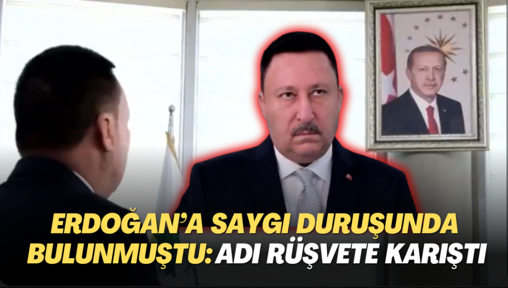 Erdoğan’ın portresine saygı duruşunda bulunmuştu: Adı rüşvet soruşturmasına karıştı