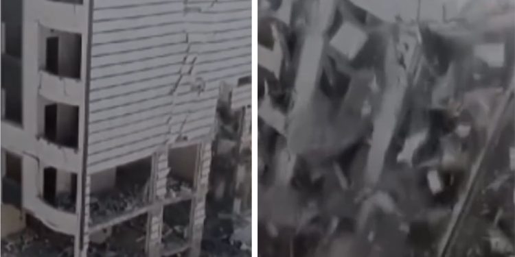 HASSA | Ağır hasarlı binanın yıkılması için ‘korna sesi’ yetti!