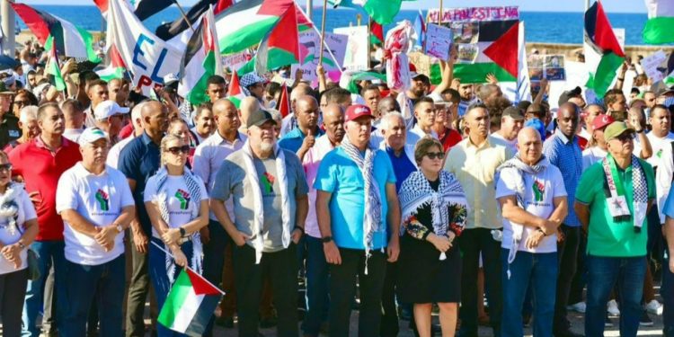 Küba halkından Filistin ile dayanışma yürüyüşü