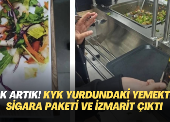 Yok artık! KYK yurdundaki yemekten sigara paketi ve izmarit çıktı