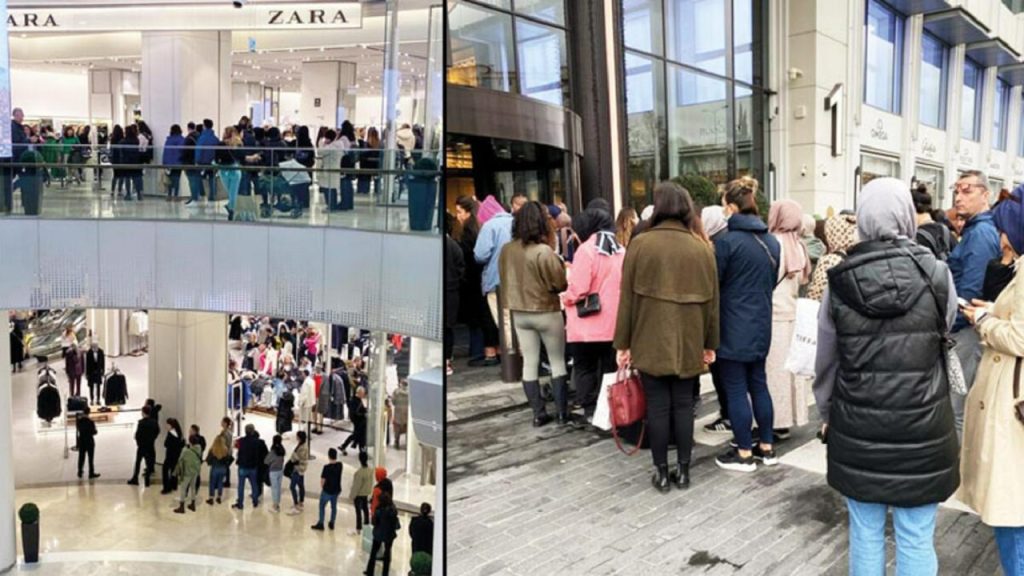 ZARA'da indirim çılgınlığı: Metrelerce kuyruk oldu