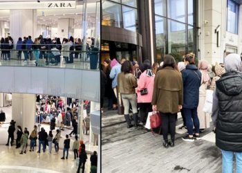 ZARA'da indirim çılgınlığı: Metrelerce kuyruk oldu