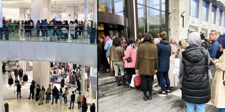 ZARA'da indirim çılgınlığı: Metrelerce kuyruk oldu