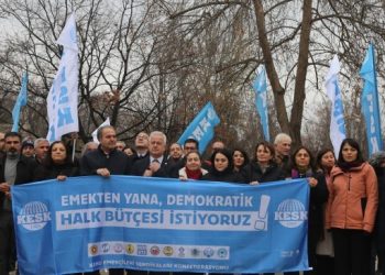KESK Meclis önünde 2024 bütçesini protesto etti