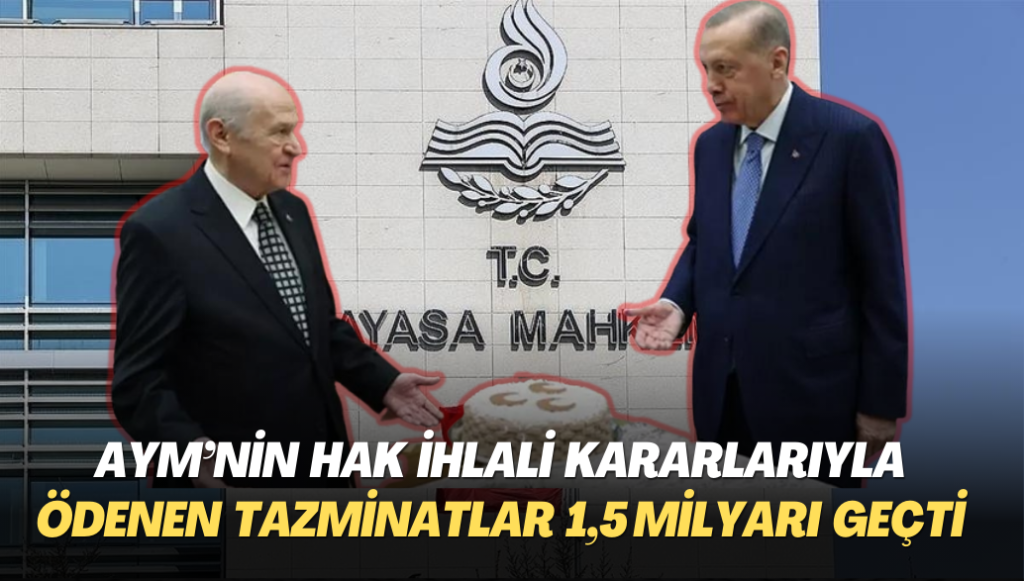 AYM’nin hak ihlali kararlarıyla ödenen tazminatlar 1,5 milyar lirayı geçti