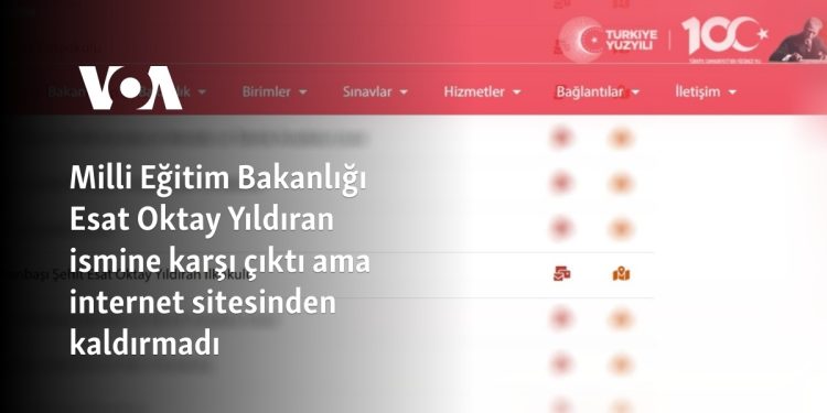 Milli Eğitim Bakanlığı Esat Oktay Yıldıran ismine karşı çıktı ama internet sitesinden kaldırmadı