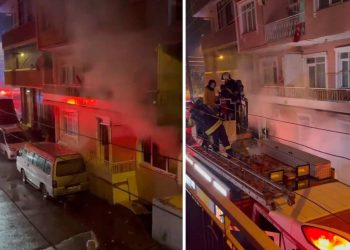 Kocaeli’de yangın paniği! Mahsur kalan kadını itfaiye kurtardı