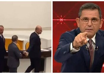 Süleyman Soylu ve Nureddin Nebati, Meclis'te el ele gezdi; Fatih Portakal tepki gösterdi