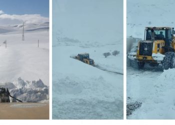 Erzirom’da kar ve tipi 517 yolu ulaşıma kapattı