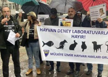 İzmir’de hayvan deney laboratuvarı protestosu