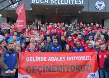 Buca Belediyesi işçilerinden ek protokol eylemi