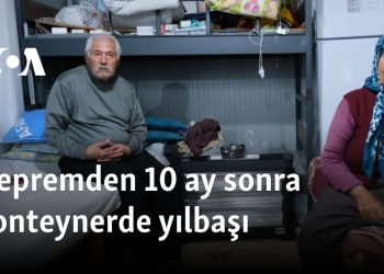 Depremden 10 ay sonra konteynerde buruk yılbaşı