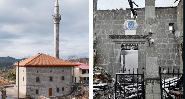 Bir gün önce ibadete açılmıştı; Rize’de camiye yıldırım düştü!