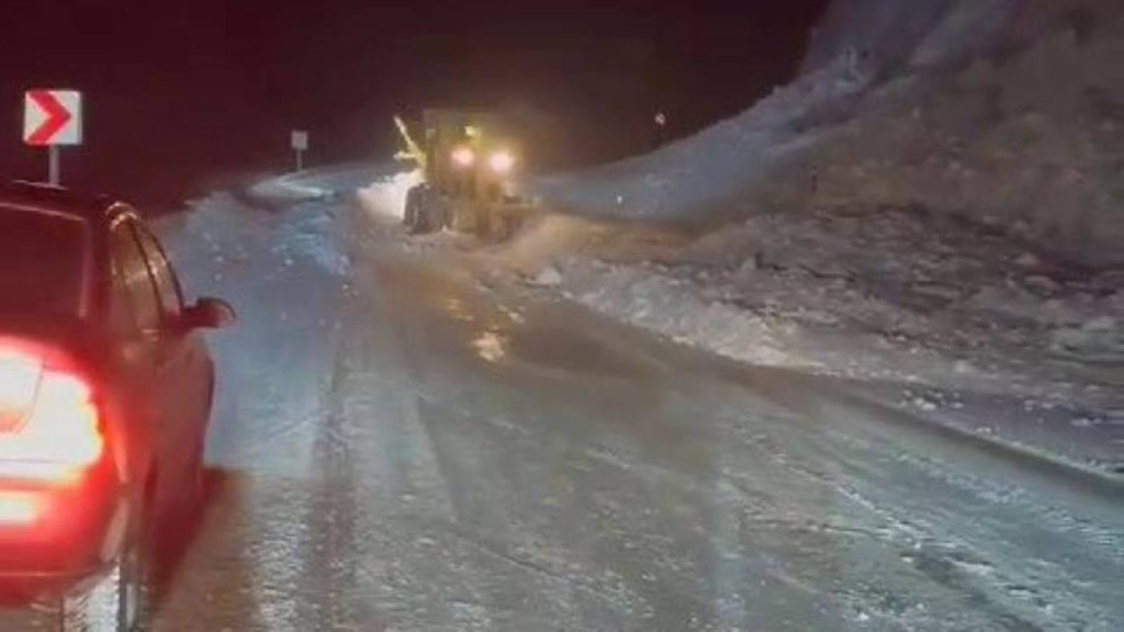 Erzurum’da karayoluna çığ düştü