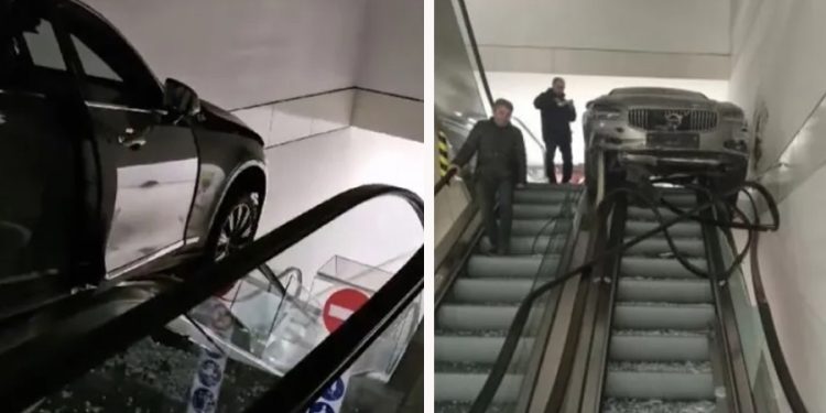 Şişli’de otomobil AVM’nin yürüyen merdivenine daldı: 3 yaralı