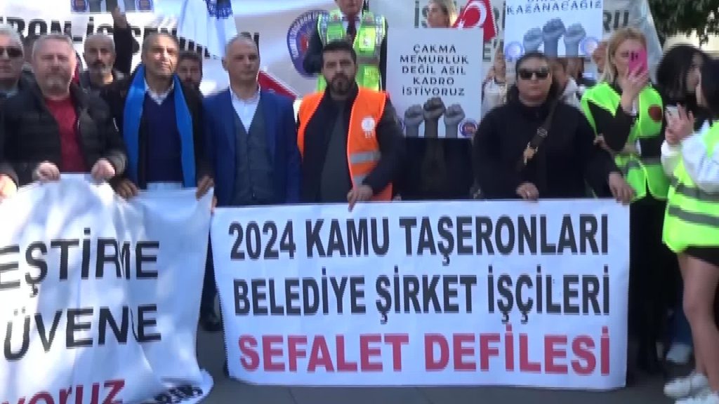 Taşeron işçilerden Adana'da eylem