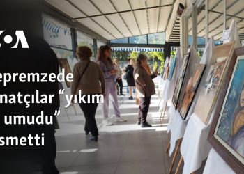 Depremzede sanatçılar “yıkım ve umudu” resmetti