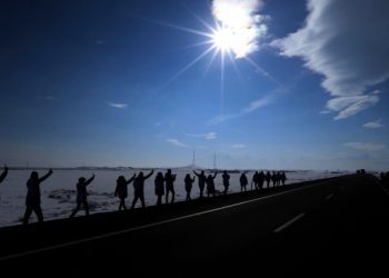 Özgürlük Yürüyüşçüleri kışın soğuğunda yüzlerini güneşe döndüler