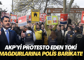 AKP’yi protesto eden TOKİ mağdurlarına polis barikatı!