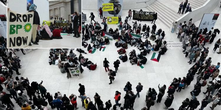 Brıtish Müzesi’nde eylem: BP’nin Gazze’deki soykırımı körüklemesini izlemeyeceğiz