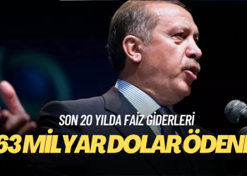 Türkiye son 20 yılda faize 563 milyar dolar ödedi