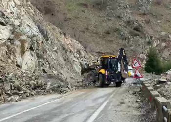 Ardahan-Artvin yolunda heyelan meydana geldi
