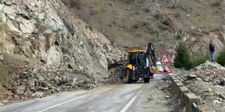 Ardahan-Artvin yolunda heyelan meydana geldi