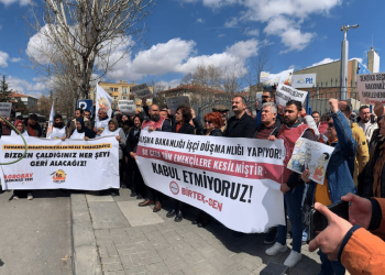 BİRTEK-SEN, 1,5 milyon liralık cezayı protesto etti