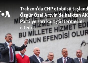 Trabzon’da CHP otobüsü taşlandı: Özgür Özel Artvin’de halktan AK Parti’ye sarı kart göstermesini istedi