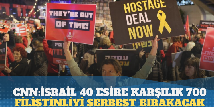 CNN: İsrail 40 esire karşılık 700 Filistinli mahkûmu serbest bırakmayı kabul etti
