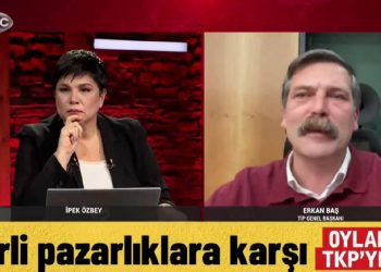 Erkan Baş, Kemal Okuyan'ı eleştiriyordu: SZC TV'de yayın sırasında TKP'nin reklamı verildi