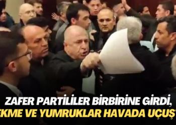 Zafer Partililer birbirine girdi, tekme ve yumruklar havada uçuştu
