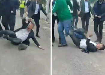 AKP’li meclis üyesi, CHP’li başkanın önünde kendini yere atıp yuvarlandı