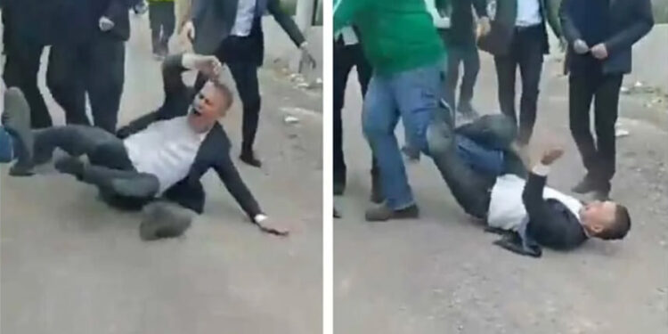 AKP’li meclis üyesi, CHP’li başkanın önünde kendini yere atıp yuvarlandı