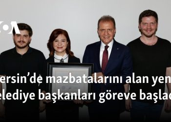 Mersin’de mazbatalarını alan yeni belediye başkanları göreve başladı