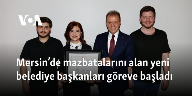 Mersin’de mazbatalarını alan yeni belediye başkanları göreve başladı