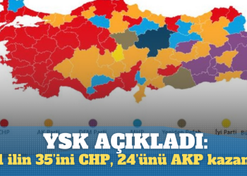 YSK açıkladı: 81 ilin 35’ini CHP, 24’ünü AKP kazandı