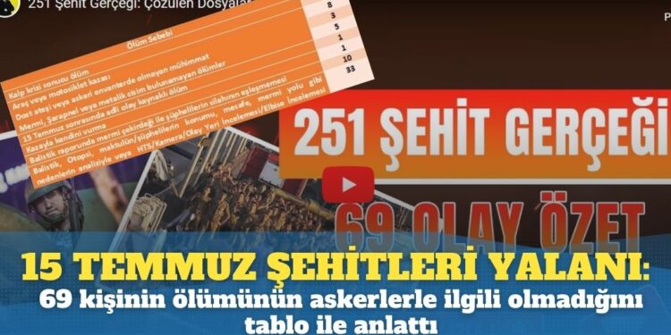 15 Temmuz şehitleri yalanları: 69 kişinin ölümünün askerlerle ilgili olmadığını tablo ile anlattı