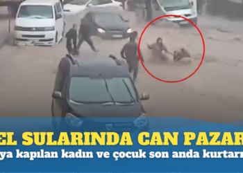Sel sularında can pazarı! Suya kapılan kadın ve çocuk son anda kurtarıldı