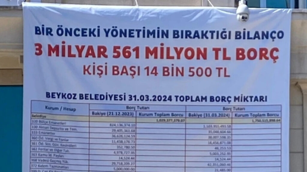 AKP'nin, Beykoz Belediyesi'ne bıraktığı borcun miktarı belli oldu