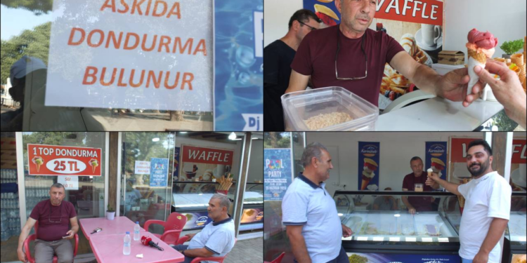 Burhaniyeli esnaftan "askıda dondurma" uygulaması