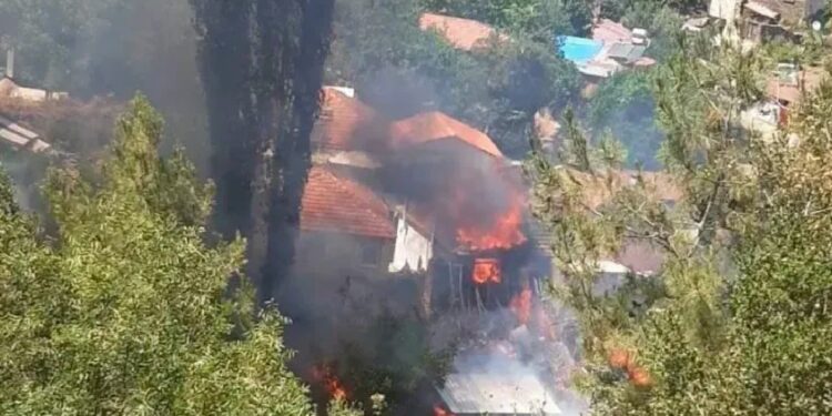 Ev yangınları diğer evlere ve ormana sıçradı