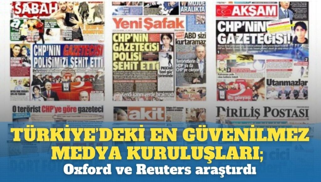 Türkiye’deki en güvenilmez medya kuruluşları; Oxford ve Reuters araştırdı