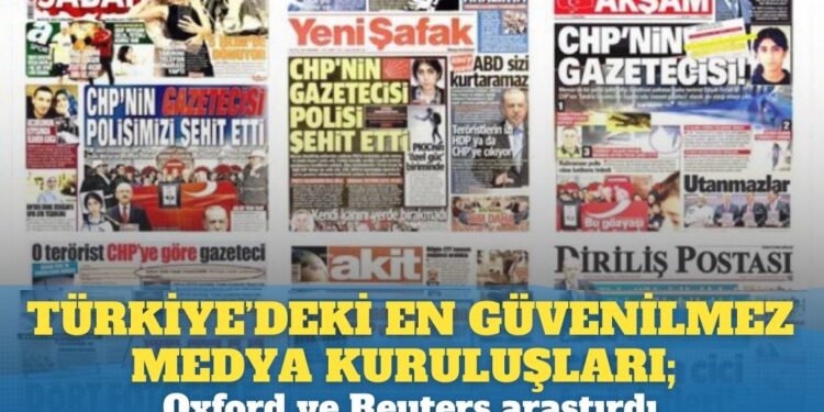Türkiye’deki en güvenilmez medya kuruluşları; Oxford ve Reuters araştırdı