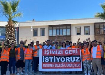 Eylemdeki belediye çalışanlarına destek