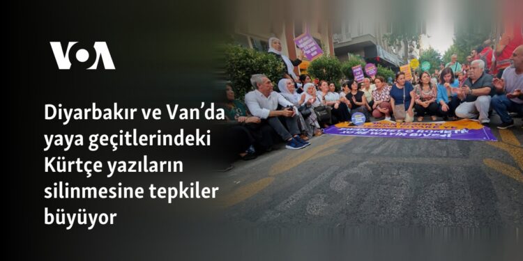 Diyarbakır ve Van’da yaya geçitlerindeki Kürtçe yazıların silinmesine tepkiler büyüyor