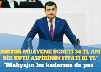 CHP’li Deniz Demir: TÜİK’e göre doktor muayene ücreti 34 TL ama bir kutu aspirinin fiyatı 81 TL