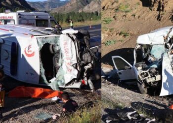Erzurum'da ambulans ile hafif ticari araç çarpıştı: 4 ölü, 1 yaralı